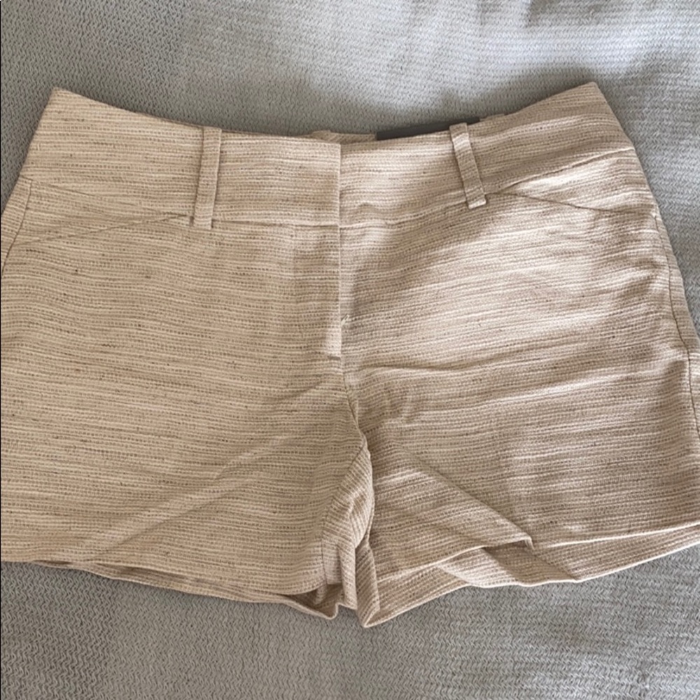 Ann Taylor beige textured signature fit shorts